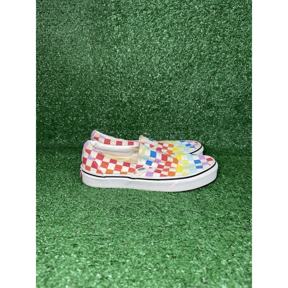 VANS Classic Slip-On Womens Size 7 Multicolor Checkerboard Sneakers Skate Shoes‎
